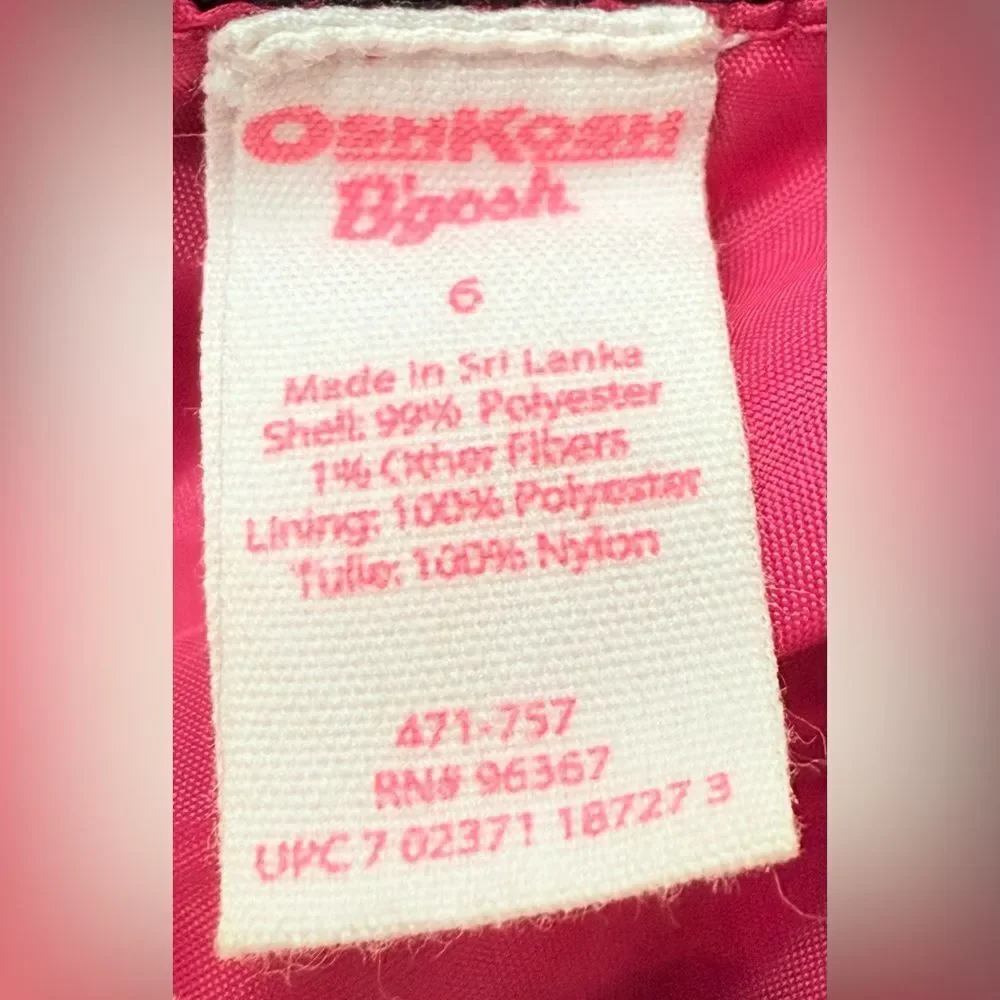 OshKosh B’Gosh Girls Pink Plaid Sleeveless Bow Back Plaid Formal Party Dress. 6.